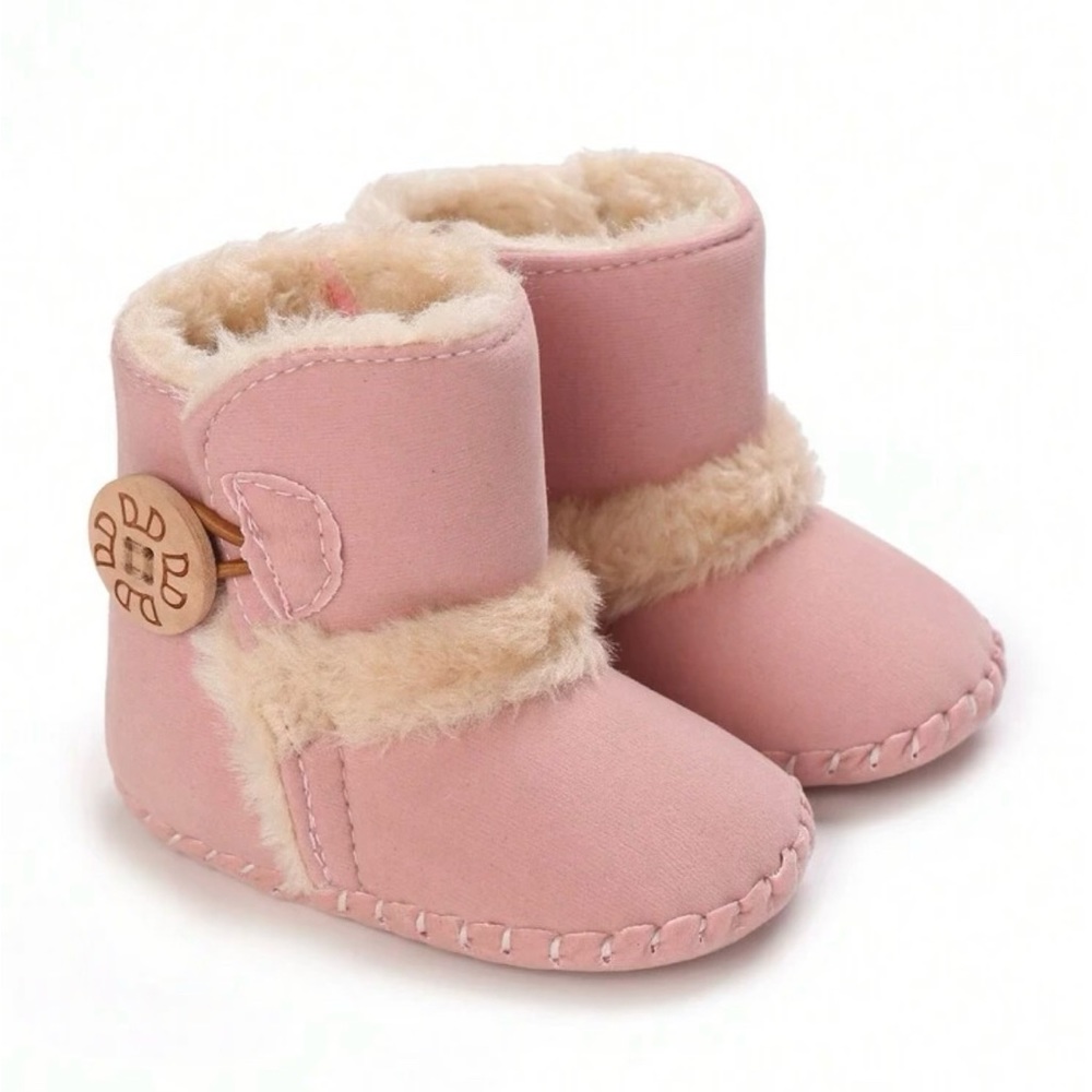 Pink baby winter boots